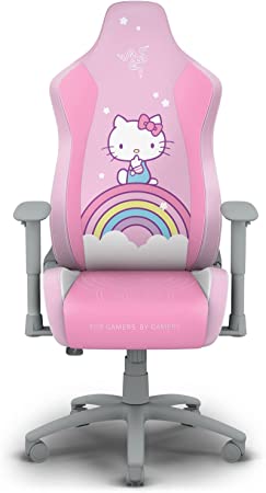 Razer Iskur X Ergonomic Gaming Chair: Designed for Hardcore Gaming - Multi-Layered Synthetic Leather - High-Density Foam Cushions - 2D Armrests - Steel-Reinforced Body - Hello Kitty & Friends Edition