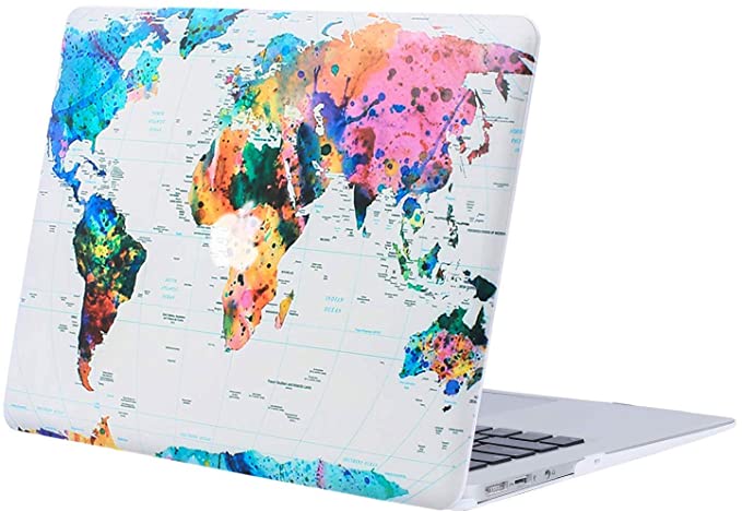 MOSISO Hard Case Compatible with MacBook Air 13 inch Model A1369 / A1466 (Release 2010-2017 Older Version), Ultra Slim Pattern Plastic Protective Snap On Shell Cover, World Map