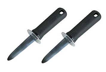 SET OF 2 - 7 1/4 Inch Commercial Grade Oyster Knife, Shucker Knives, Oyster Opener, Clam Knife, Shellfish Knife, Shellfish Opener, Seafood Tool, Stainless Steel, Ergonomic Non-Slip Soft Grip Handle w/Hand-Guard