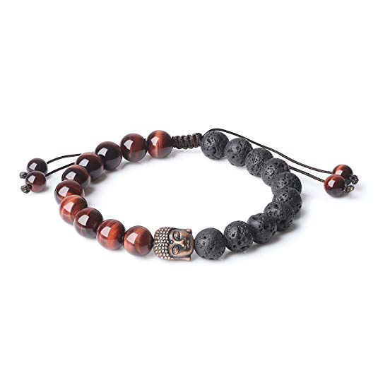 COAI Mens Womens Shamballa Inspired Stone Buddha Prayer Bracelet