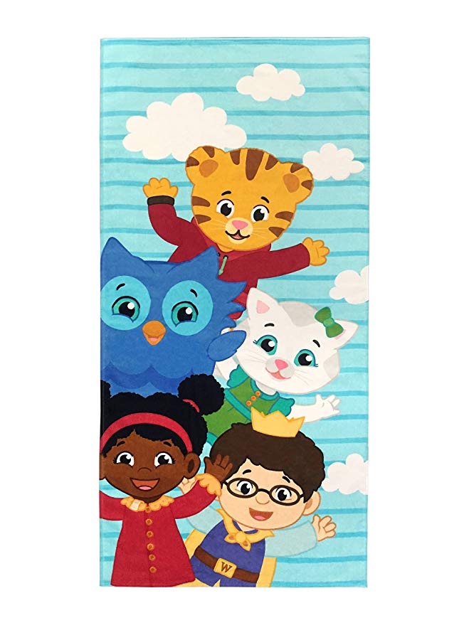 Jay Franco Daniel Tiger Neighbors Kids Bath/Pool/Beach Towel - Super Soft & Absorbent Fade Resistant Cotton Towel, Measures 28 inch x 58 inch (Official Daniel Tiger Product)