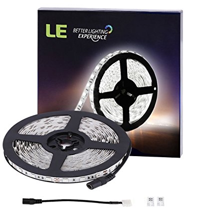 Lighting EVER Lampux 12V Flexible LED Strip Lights, 6000K Daylight White, 300 Units 5050 LEDs, 218lm/ft, Non-waterproof, Light Strips, Pack of 5M