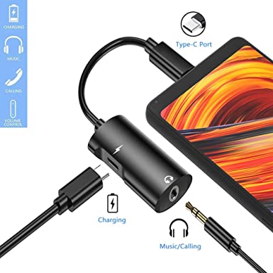 Type C USB C to 3.5 mm Headphone Jack Adapter Support Audio   Charge for Huawei Mate 10/P20 Pro ，Motorola Moto Z, Motorola Moto Z Droid and More, 2 in 1 Type c Headphone Converter