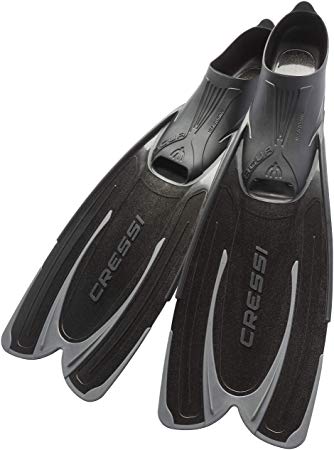 Cressi Adult Snorkeling Fins with Self-Adjustable Comfortable Full Foot Pocket | Perfect for Traveling | Agua: made in Italy