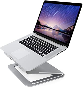KINGWorld Laptop Stand for Desk Table Aluminum Laptop Holder Riser Compatible with Mac MacBook Pro/Air and Other 10 to 15.6 inch Notebook Desktop Computer (Silver)