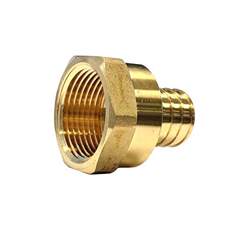 Libra Supply 3/4 inch Pex to 1/2 inch FPT(3/4'' to 1/2'', 3/4-inch to 1/2-inch) Lead Free PEX Copper Female Adapter, Barb x FIP, (Pack of 5 pcs, Click in for more size options), Pipe Fitting