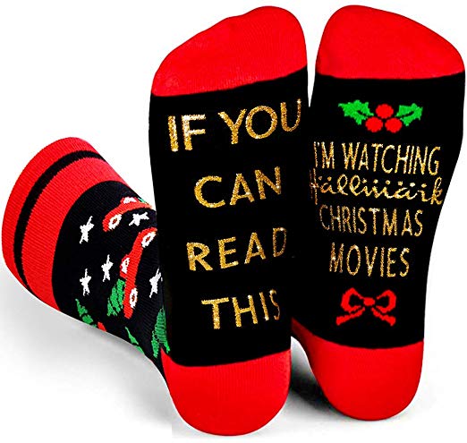 If You Can Read This Bring Me Tacos Wine Beer Unisex Novelty Socks Hallmark Movies Christmas Socks Best Gift For Men Women