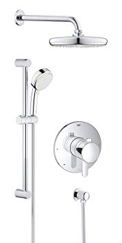 GROHE 35051001 Europlus Perfect Shower Set with Tempesta 210, Chrome