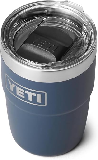 YETI Rambler 8 oz Stackable Cup, Stainless Steel, Vacuum Insulated Espresso Cup with MagSlider Lid, Navy