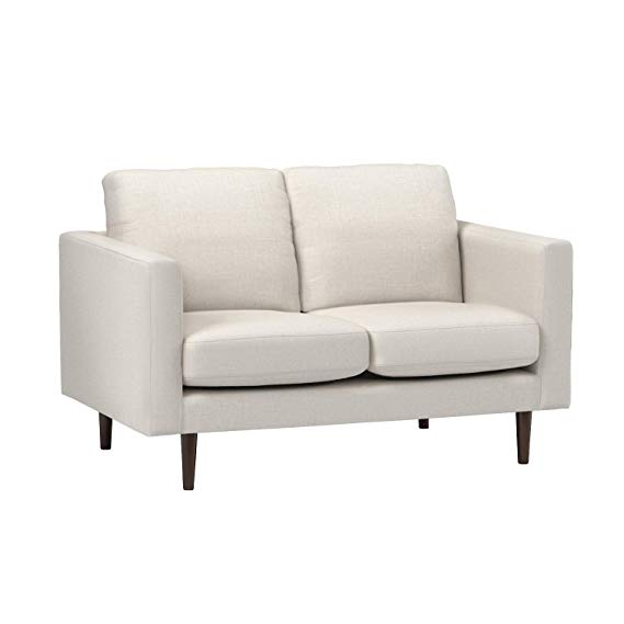 Rivet Revolve Mid-Century Modern Loveseat Sofa Couch, 56.3" W, Linen