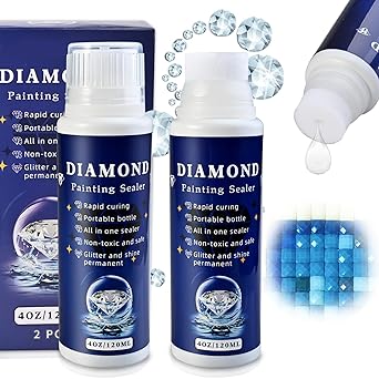 Faburo 2-Pack Diamond Painting Sealer Brightener(120ml*2), Diamond Painting Accessories Glue for Diamond Painting and Puzzles, Diamond Art Sealer Permanent Hold & Shine Effect