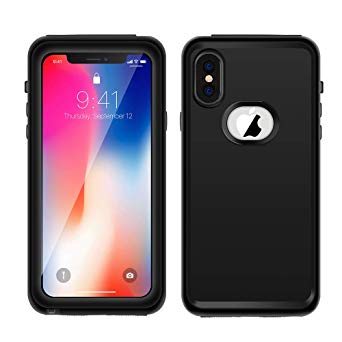 Waterproof Case for iPhone X/iPhone 10,IP68 Waterproof Shockproof Dirtproof Snowproof Cover Case,Full Sealed Underwater Protection Cover Case for iPhone X/iPhone 10(5.8inch)(Black)