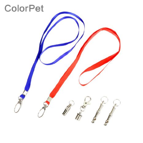 ColorPet Dog Training Whistle Especially for Dogs- Ultrasonic Sound, Easy to Use, Comes with Lanyard and LED-Training, Correction and Teaching Purposes