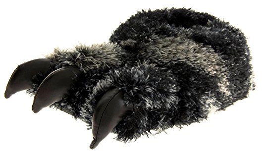 Dunlop Mens Faux Fur Monster Claws Novelty Slippers