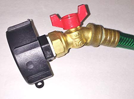 275 330 IBC TOTE TANK DRAIN ADAPTER 2" COARSE Thread x BRASS Hose FAUCET VALVE