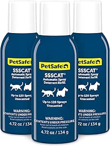 PetSafe SSSCAT Refill Can 3-Pack - for SSSCAT Automatic Spray Pet Deterrent - Compatible with 1st and 2nd Gen SSSCAT Automatic Spray Deterrent Models