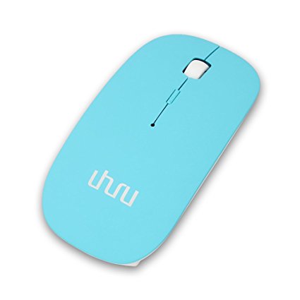 UHURU Rechargeable Bluetooth Wireless Mouse for PC, Mac, Laptop, Android Tablet (Blue)