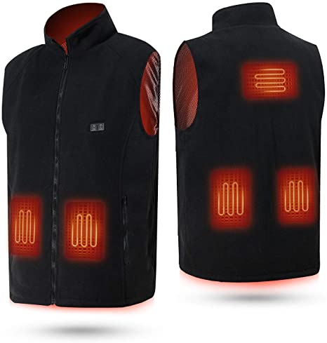 rocboc USB Electric Heated Vest, Washable Heated Jackets for Men Women (NOT INCLUDE BATTERY)