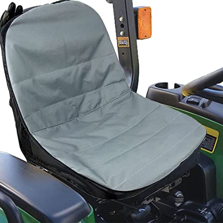 Ailelan Lawn Mower Seat Cover, 600D Oxford Fabric Tractor Seat Cover Waterproof with Storage Pockets for Riding Lawn Mower (Black)