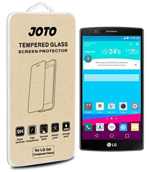 LG G4 Tempered Glass Screen Protector - JOTO LG G4 Premium Tempered Glass Screen Protector Film Guard, [ 0.33 mm / Rounded Edge / Super Crystal Clear ], Real Glass Screen Protector for LG G4 (2015) (1 Pack)
