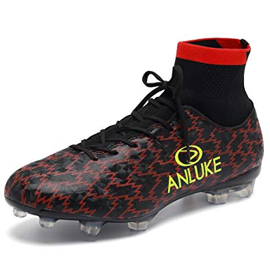 ANLUKE Men's Athletic Hightop Cleats Soccer Training Shoes Football Team Turf