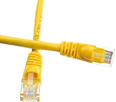 15 Foot Yellow Cat6a Ethernet Patch Cable, Snagless/Molded Boot with RJ45 Connector, 500 MHz, 24 AWG, UTP(Unshielded Twisted Pair) Stranded Copper, Internet Patch Cable, CableWholesale