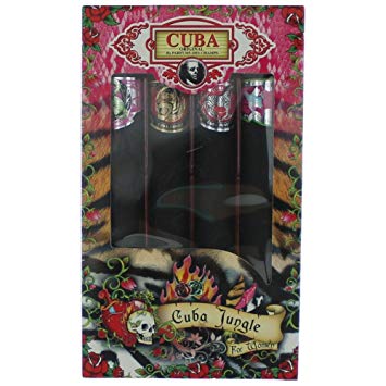 Cuba Jungle Collection 4-Piece Perfume Variety Gift Set - Includes Cuba Snake, Cuba Tiger, Cuba Zebra, and Cuba Heartbreaker - 1.17 Oz Perfume (EDP) Each