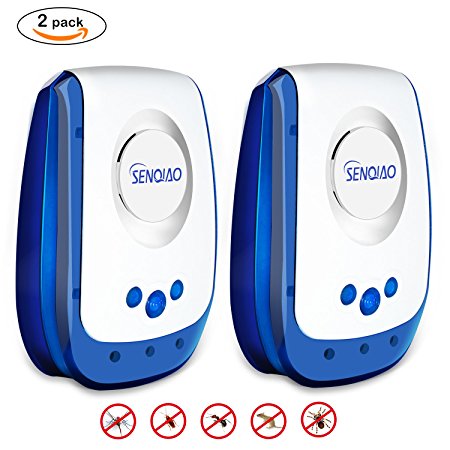 SENQIAO Electronic Pest Repller,Ultrasonic Pest Repellent, Repellent for Bugs,Cockroach, Mosquitos, Fleas,Ants, Spiders, Mouse,Mice and More (2)