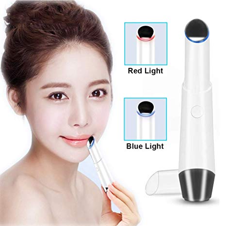 SEED Eye Massager, Heated Sonic Vibration Eye Massager, Rechargeable 42℃ Facial Massager Roller Wand Pen For Anti-aging Wrinkle,Relieving Dark Circles,Fatigue and Puffiness