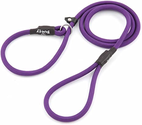 Bunty Strong Nylon Slip On Rope Dog Puppy Pet Lead Leash - No Collar Needed - Purple - Large