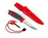 Light My Fire Swedish FireKnife with 95 cm 375 Inch Sandvik Stainless Steel Blade and Swedish FireSteel Fire Starter Red