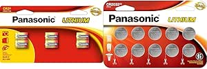 Panasonic CR2 3V Lithium Batteries 6-Pack and CR2032 3V Lithium Coin Cell Batteries 10-Pack