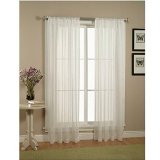 2 Piece Solid White Sheer Window Curtainsdrapepanelstreatment size 60x84