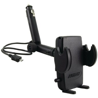 Arkon Lighter Socket Micro USB Car Mount Holder for Samsung Galaxy S5 S4 S3 Note 3 Motorola Moto X Apple iPhone 5 Smartphones