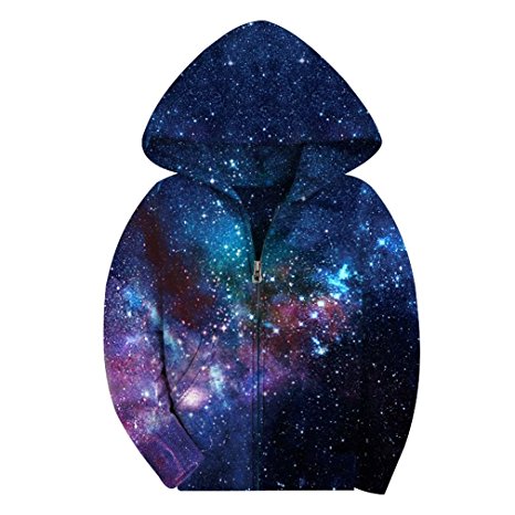 SAYM Big Boys' Youth Galaxy Teen Jackets Fleece Full Zip Hooded Hoodie 6-15Y