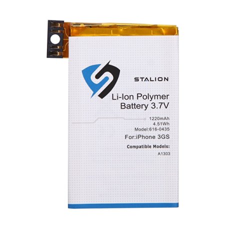 iPhone 3GS Battery : Stalion® Strength Replacement Li-Ion Polymer Battery 1220mAh 3.7V for iPhone 3GS [24-Month Warranty](Compatible with AT&T GSM Model A1303)