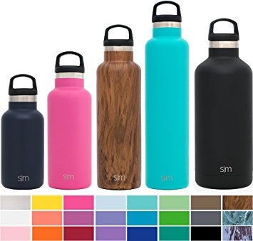 Simple Modern Ascent Water Bottle - Narrow Mouth, Vacuum Insulated, Double Wall, 18/8 Stainless Steel Powder Coated - 5 Sizes, 30  Colors