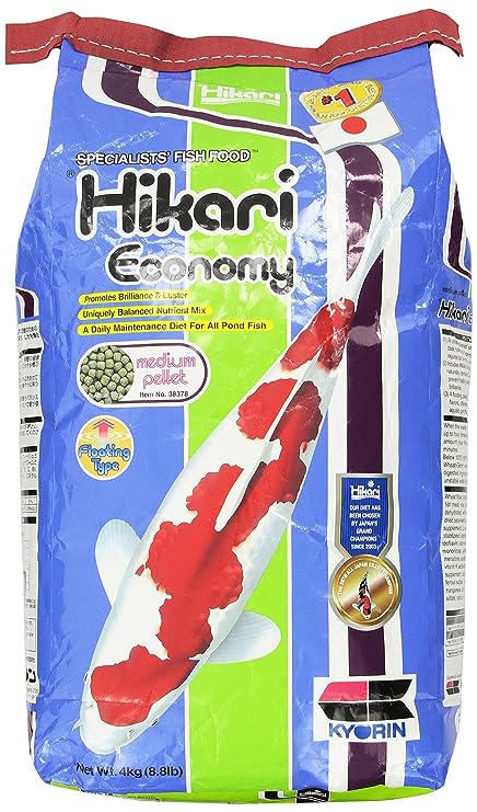 Hikari Economy Floating Type Pellet Young Adult Koi Fish Food (Medium), 4kg