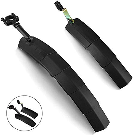 TOPCABIN Bike Fenders Mudguard for Road Mountain Bicycle, Front Rear 2PCS Adjustable Bicycle Mudguard Set