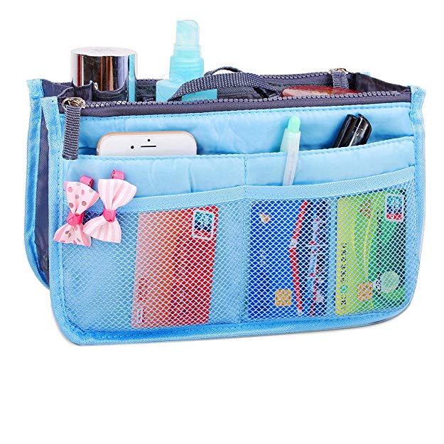 JET-BOND XB001 Multi-Pocket Handbag Organizer Purse Insert Liner Pouch Medium Size with Handles Many Pockets