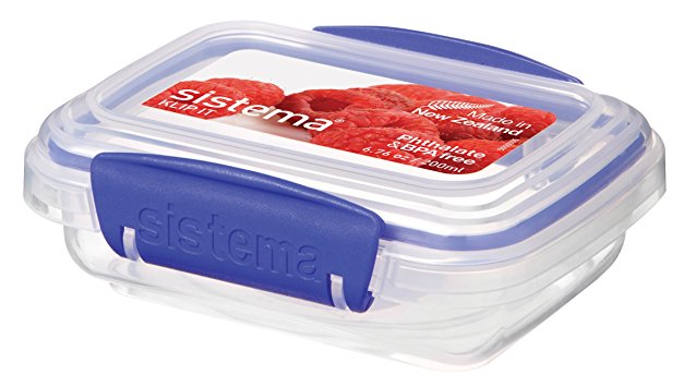Sistema KLIP IT Food Storage Container, 200 ml - Clear with Blue Clips