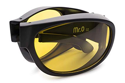 Folding Fitover Night Driving Glasses - Anti-Glare Yellow Tint HD Lenses
