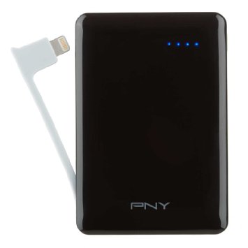 PNY L3000 3000mAh 1 Amp PowerPack - Portable Rechargeable Battery Charger with built-In Lightning connector for Apple iPhone