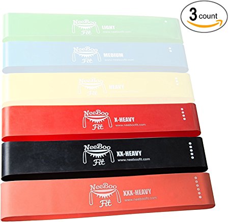 NeeBooFit Resistance Loop Band Set - Fitness Bands with Carry-Bag and Exercise Booklet