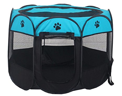 Pet Playpen Foldable Pen for cute Portable Pet Playpen,Like Carry Bag,Indoor/Outdoor use by Dogs/Cats/Rabbit etc.(4 colors,2 Sizes)