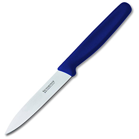 Victorinox Paring, 4" Spear Point, Large Blue Polypropylene Handle