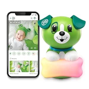 LeapFrog Scout LF2911 Baby Monitor Camera, WiFi Remote Access, 1080p HD 360 ° Pan & Tilt Smart Camera, 2-Way Audio Talk, Night Light, Night Vision, Soothing Sounds, Temp. & Humidity Sensor