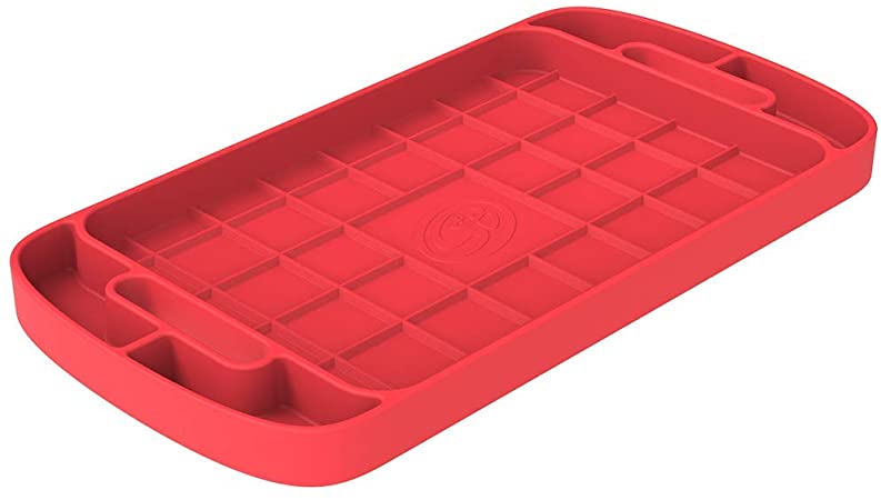 S&B Non-Slip Flexible Silicone Tool Tray | Tool Mat | Tool Organizer | Tool Holder (Large, Pink, 80-1003L)