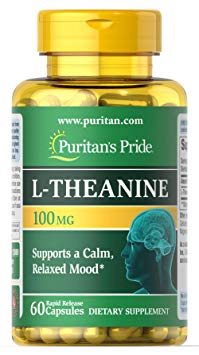 Puritan's Pride L-Theanine, 60 Capsules, 30 Servings, 200mg Per Serving