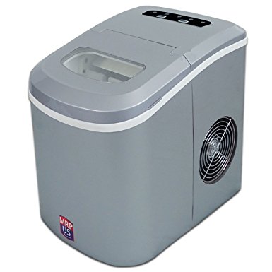 MRP US Portable Ice Maker Counter-top Ice Machine With 2 Selectable Cube Size (New)- IC605 (Silver)